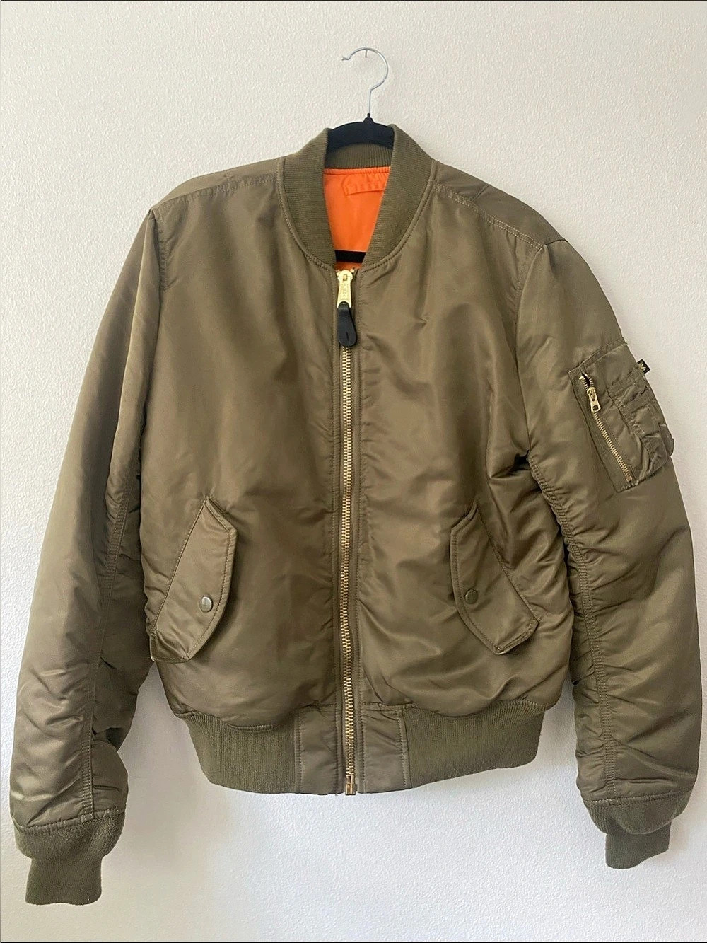 Alpha Industries MA-1 Flight Bomber Jacket Green Medium